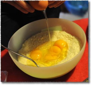 Making Passatelli: Add Eggs